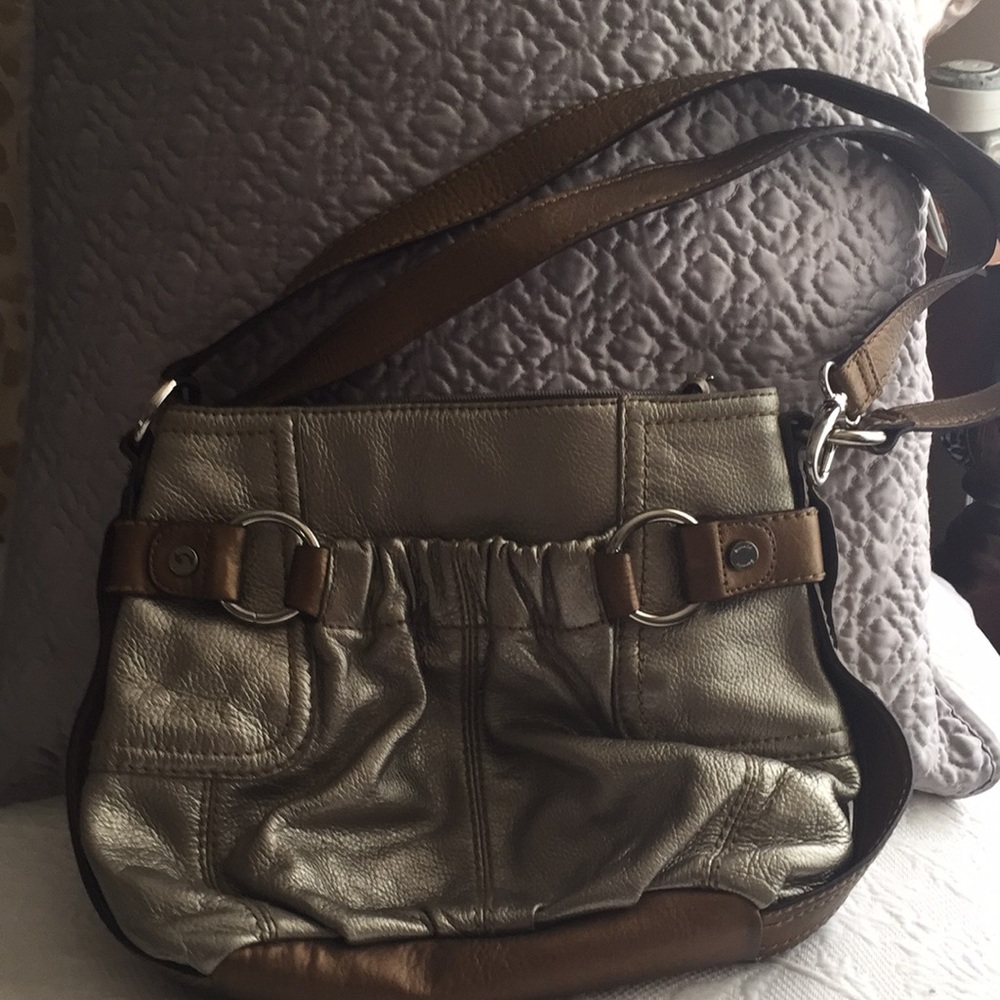 Metallic goldish tan/bronze purse